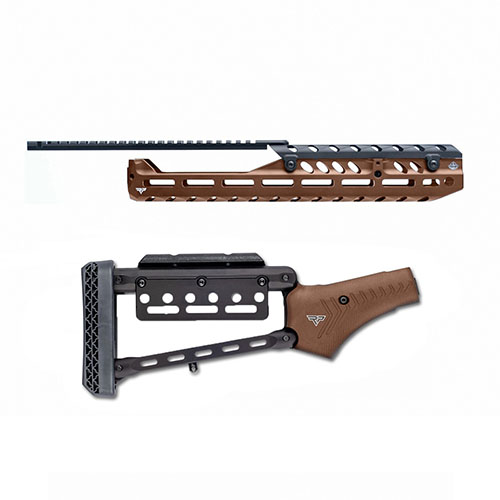 Das Pewview Henry Rifle Caliber Pistol Grip Stock Set (Root Beer) bietet dir verbesserten Komfort und Kontrolle für dein Gewehr, perfekt für präzises Schießen.